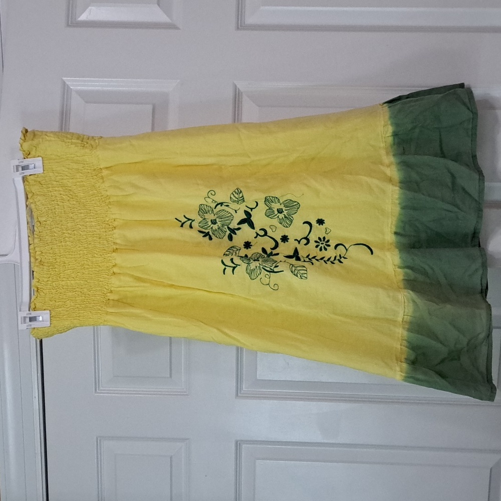 Yellow and green XL tube top dress
